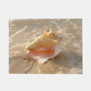Conch Shell In Sand On Tropical Beach Doormat