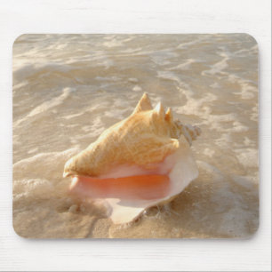 Conch Shell In Sand On Tropical Beach Mouse Pad
