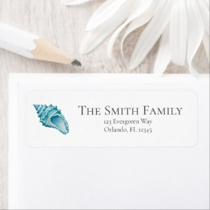Conch Shell Ocean Painting Art Address Return Address Label