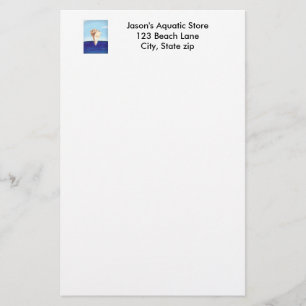 Conch Shell Ocean painting, business stationery