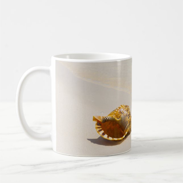 Conch Shell On Beach 3 Coffee Mug (Left)