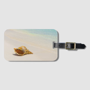 Conch Shell On Beach 3 Luggage Tag