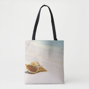 Conch Shell On Beach 3 Tote Bag