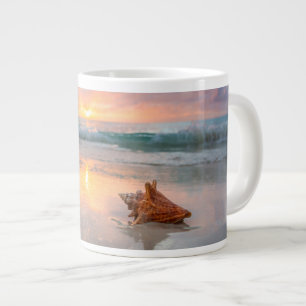 Conch Shell on the Beach   Jamaica Large Coffee Mug