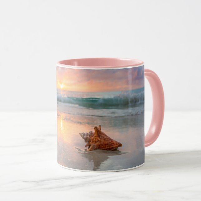 Conch Shell on the Beach | Jamaica Mug (Front Right)