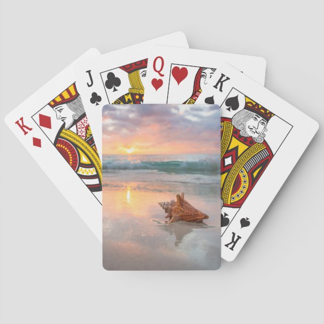 Conch Shell on the Beach | Jamaica Playing Cards (Back)