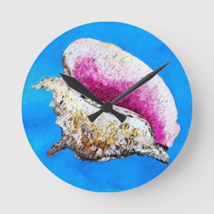 Conch Shell Round Wall Clock