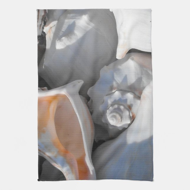 Conch Shells Closeup Tea Towel (Vertical)