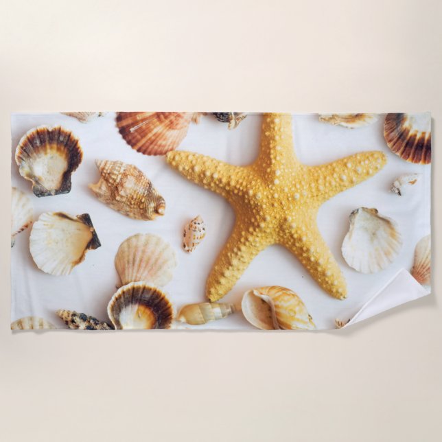 Conch Starfish Beach Towel (Front)