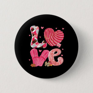 Concha Love Valentine's Day Mexican Sweet Pan Dulc 6 Cm Round Badge