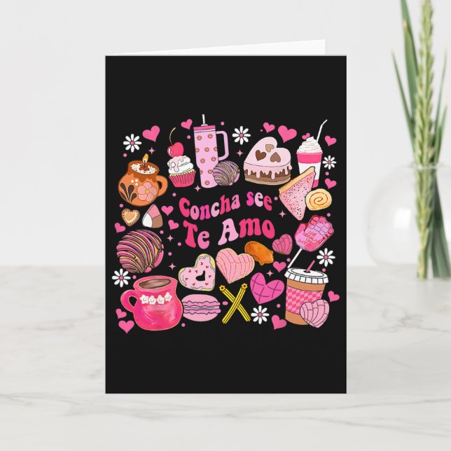 Concha See Te Amo Mexican Valentine For Men Women  Card (Front)