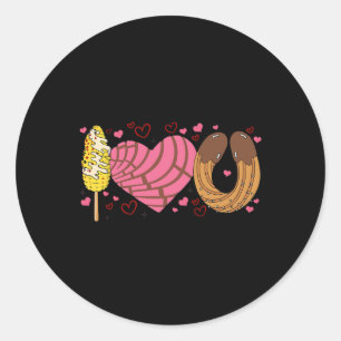 Conchas I Love You Valentine Mexican Valentines Da Classic Round Sticker
