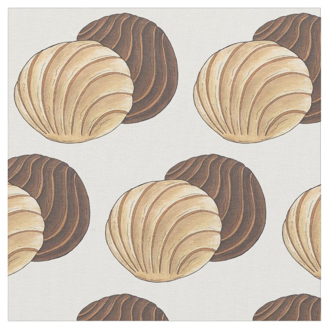 Conchas Mexican Pan Dulce Sweet Bread Panadería Fabric (Close Up)