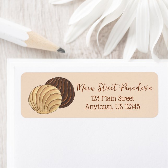 Conchas Mexican Pan Dulce Sweet Bread Panadería Return Address Label (Insitu)