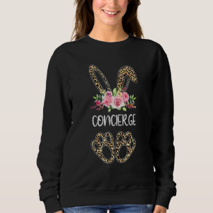 Concierge Bunny Leopard Flowers Easter 2022 Sweatshirt