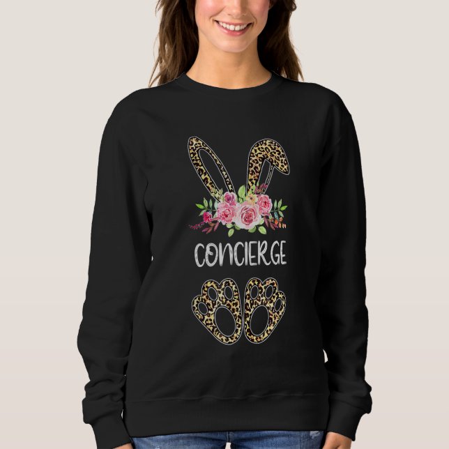 Concierge Bunny Leopard Flowers Easter 2022 Sweatshirt (Front)