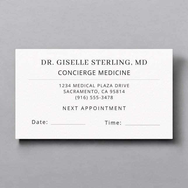 Concierge Medicine Doctor Office Appointment Card (Creator Uploaded)