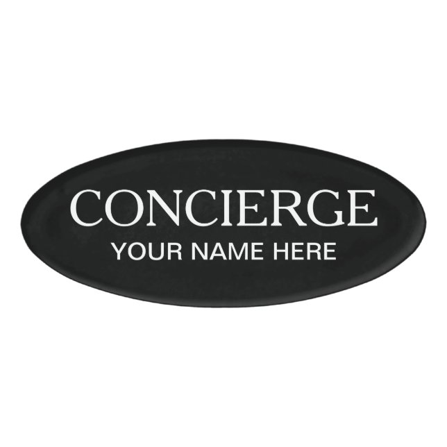 Concierge personalised magnetic name tag (Front)