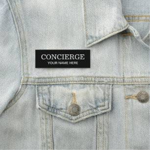 Concierge personalised pin back name tag
