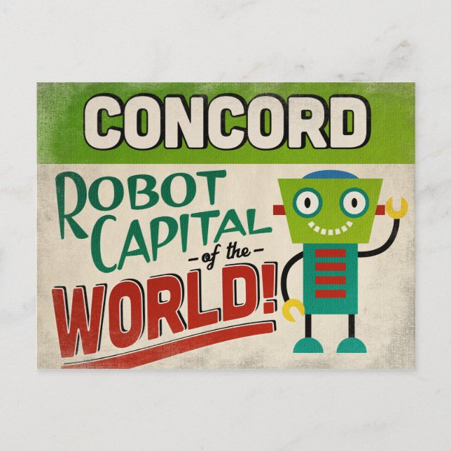 Concord California Robot - Funny Vintage Postcard (Front)
