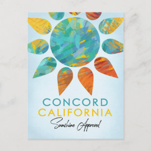 Concord California Sunshine Travel Postcard