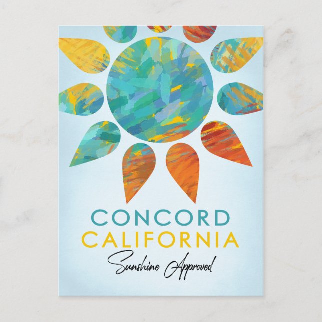 Concord California Sunshine Travel Postcard (Front)