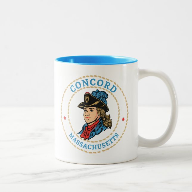Concord Massachusetts Colonial Two-Tone Coffee Mug (Right)