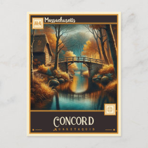 Concord, Massachusetts    Vintage Postcard