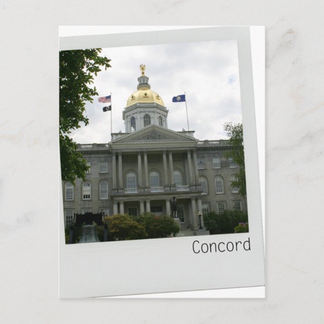 Concord, New Hampshire Capitol Building gold dome Postcard (Front)