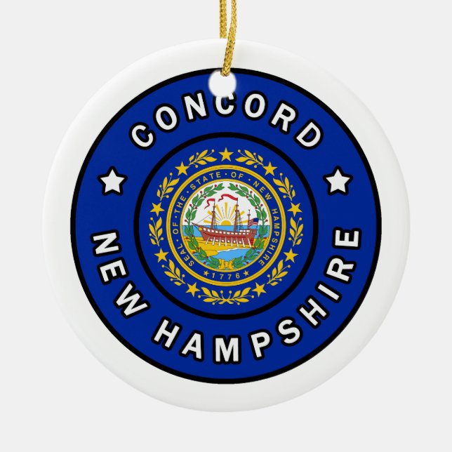 Concord New Hampshire Ceramic Ornament (Front)