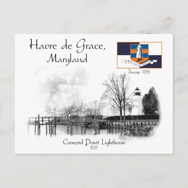 Concord Point Lighthouse Havre de Grace, Maryland Postcard (Front)