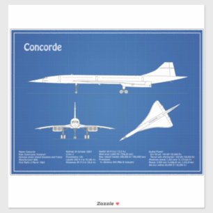 Concorde - Aeroplane Blueprint Drawing Plans ABD