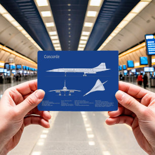 Concorde - Aeroplane Blueprint Drawing Plans ABD Postcard