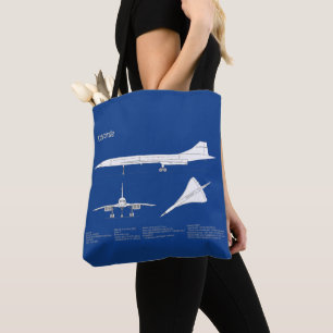 Concorde - Aeroplane Blueprint Drawing Plans ABD Tote Bag
