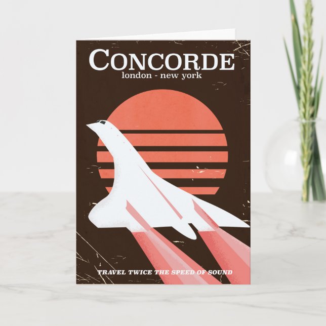 Concorde vintage flight travel poster card (Front)
