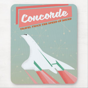 Concorde vintage travel poster mouse pad