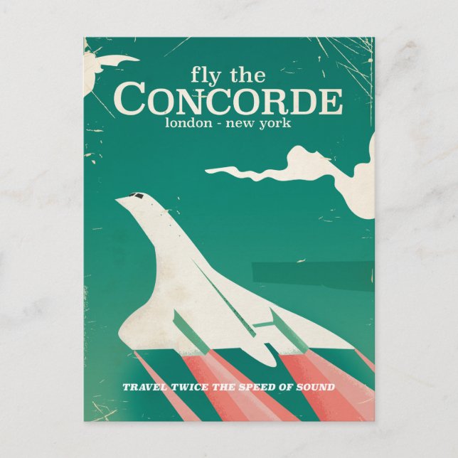 Concorde Vintage Vacation poster Postcard (Front)