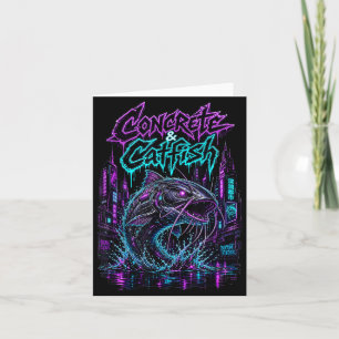 Concrete and catfish urban city town canals card