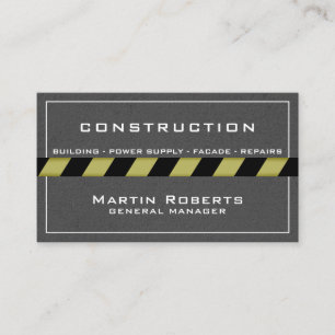 Concrete and construction zone tape  business card