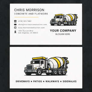 Concrete and Flatwork Mixer Truck Business Card