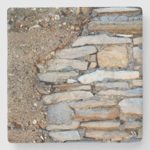 concrete and Stone Textured Wall, Square coaster