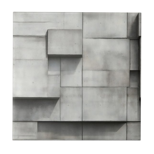 Concrete Blocks Pattern Ceramic Tile (Front)