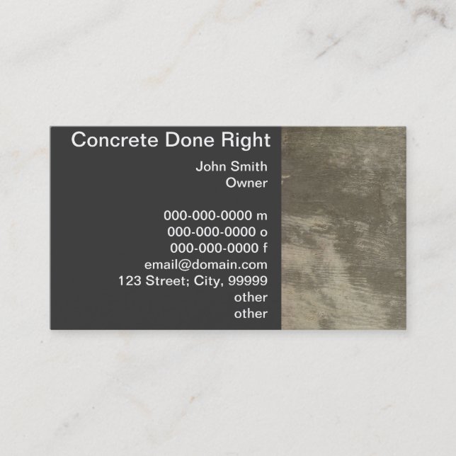 Concrete Business Card (Front)