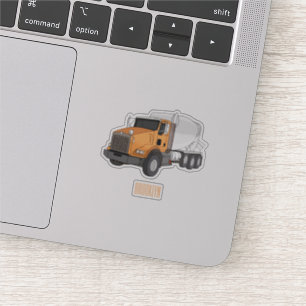 Concrete cement mixing truck cartoon illustration