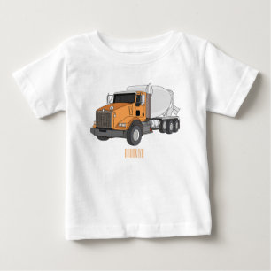 Concrete cement mixing truck cartoon illustration  baby T-Shirt
