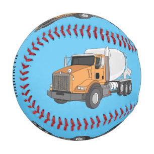 Concrete cement mixing truck cartoon illustration baseball