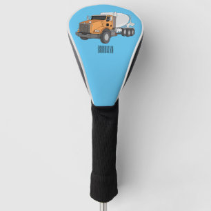 Concrete cement mixing truck cartoon illustration  golf head cover