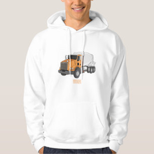 Concrete cement mixing truck cartoon illustration hoodie