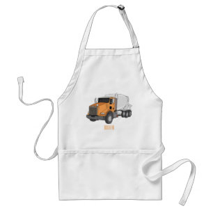 Concrete cement mixing truck cartoon illustration standard apron