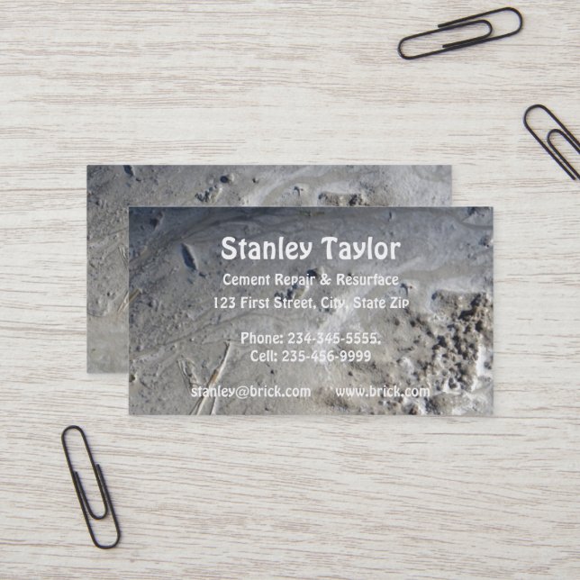 Concrete & Cement Solutions Custom Business Card (Front/Back In Situ)